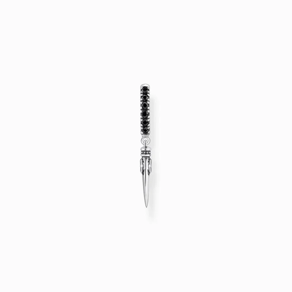 Einzel-Creole mit Zahn-Anhänger und Steinen Silber geschwärzt - Thomas Sabo - Nordic Spectra