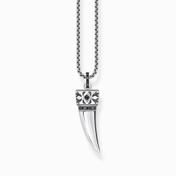Kette mit Zahn-Anhänger und Steinen Silber geschwärzt - Thomas Sabo - Nordic Spectra