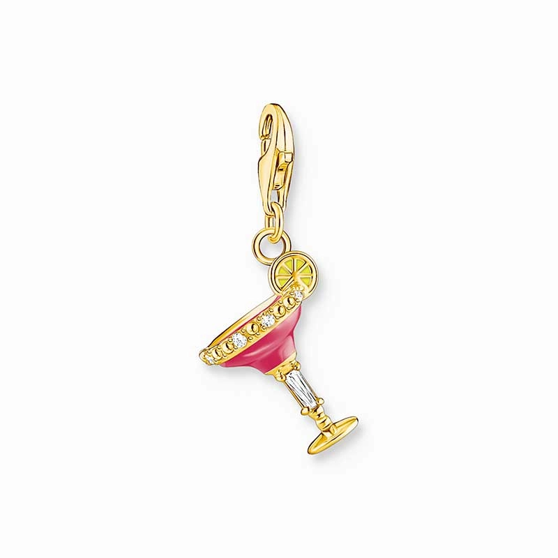 Röd Cocktailglas Guld Berlock
