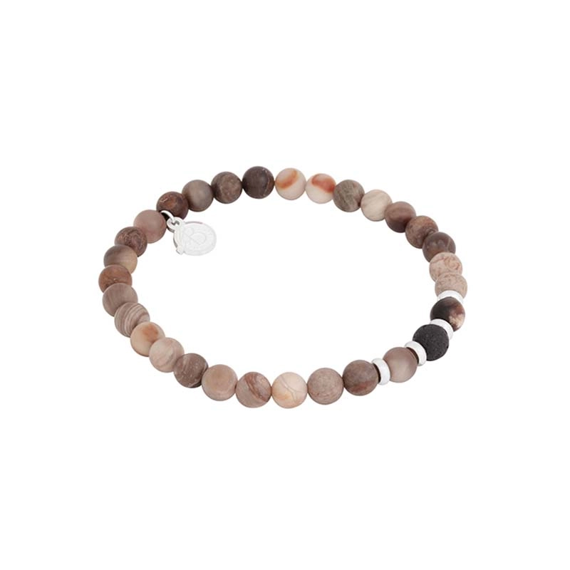 By Billgren - Beadarmband Trä Opalit Och Lavasten