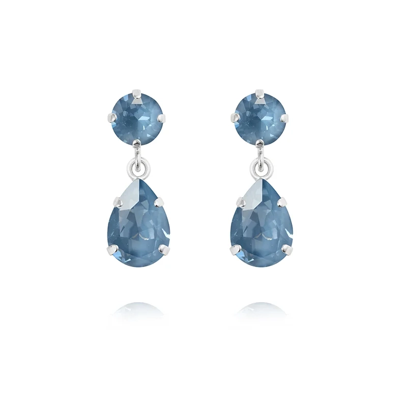 Caroline Svedbom - Mini Drop Earrings Rhodium Denim Ignite