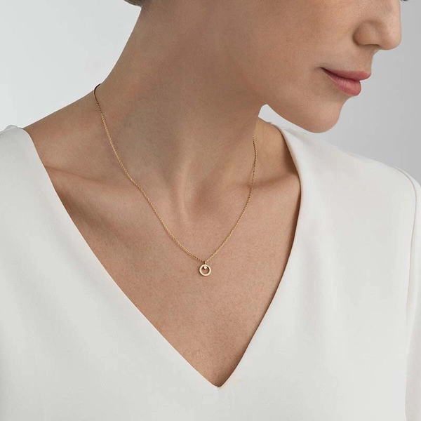 Halo Kette Gold Mit Diamant 0.06 ct von Georg Jensen, Schneller Versand - Nordicspectra.de