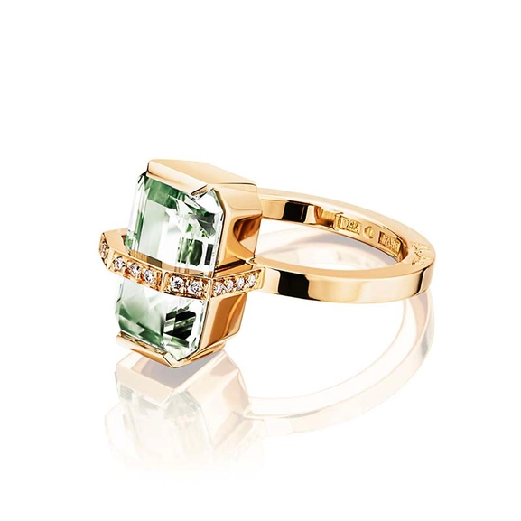 Little Bend Over Ring Green Quartz Gold - Efva Attling ringar - Snabb frakt & paketinslagning - Nordicspectra.se