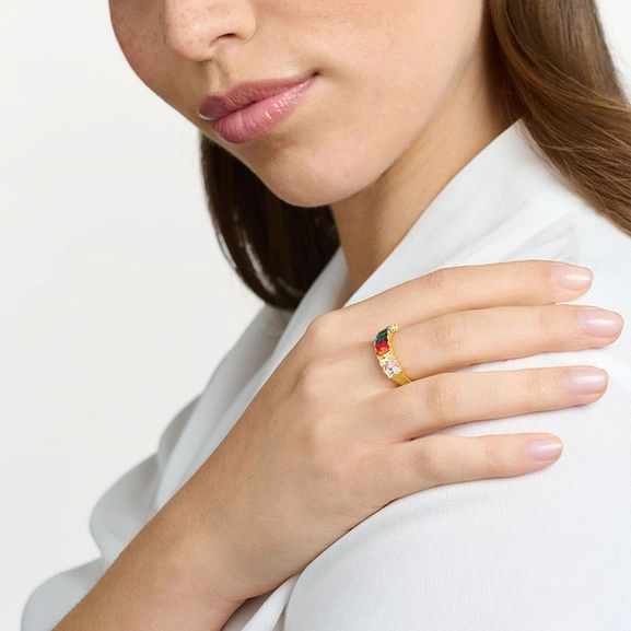 Ring Bunte Steine Gold von Thomas Sabo, Schneller Versand - Nordicspectra.de