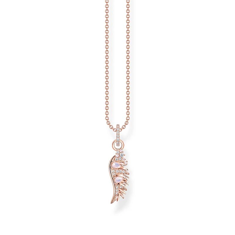Thomas Sabo – Halsband Fenixvingar Rosa Stenar Roséguld