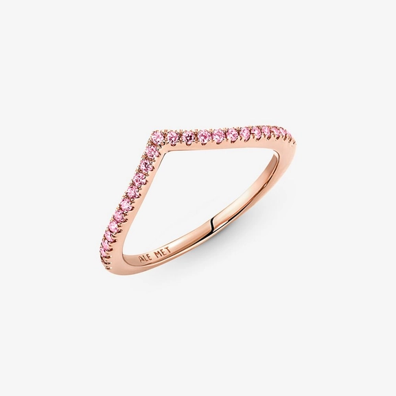 Pandora Timeless Wishbone Ring med Rosa Stenar Rosé - PANDORA - Snabb frakt & paketinslagning - Nordicspectra.se