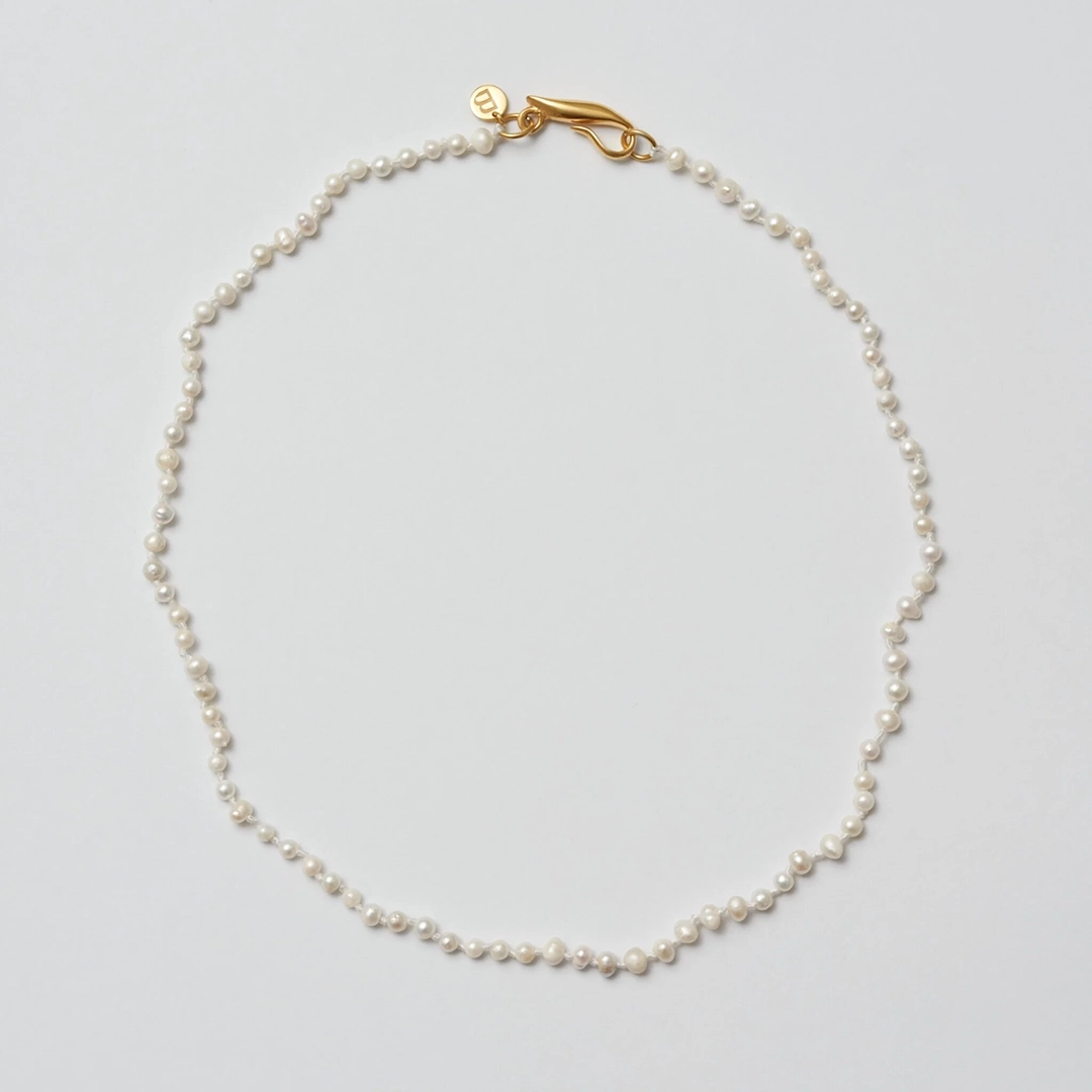 Blue Billie - Knitted Pearl Necklace Gold