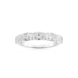 Ellisse Cinque Ring aus Silber mit funkelnden Zirkonia-Steinen von Sif Jakobs