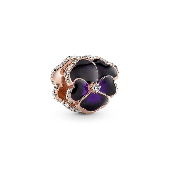 Deep Purple Pansy Flower Berlock Rosé - PANDORA - Snabb frakt & paketinslagning - Nordicspectra.se
