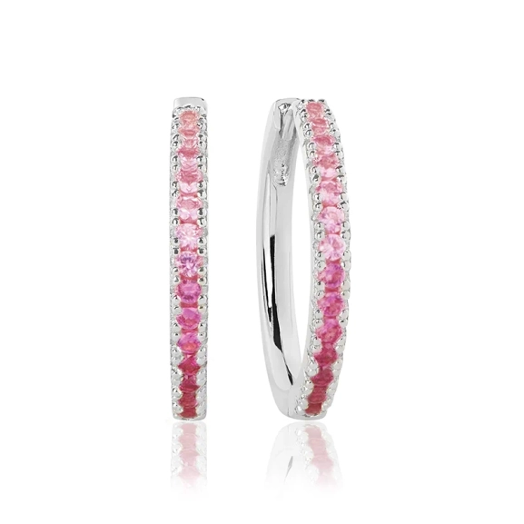 Ellera Grande Örhängen Rosa från Sif Jakobs i silver med gnistrande Cubic Zirconia-stenar
