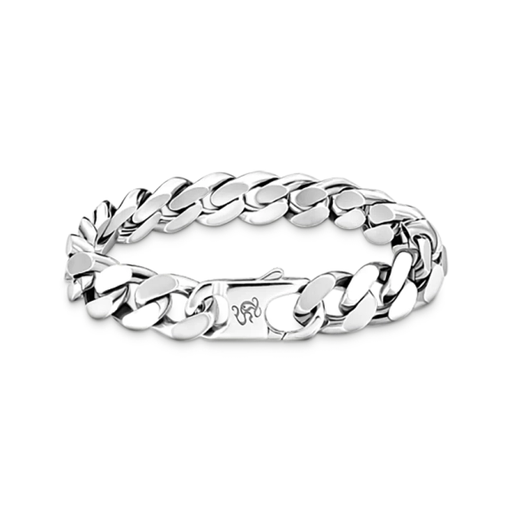 Grov Pansarlänk Armband i återvunnet svartnat silver med THOMAS SABO signatur och graverat karbinlås