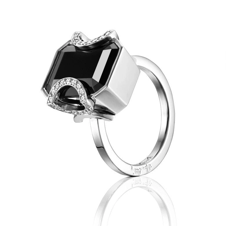 Efva Attling - Little Magic Star Ring Onyx White Gold