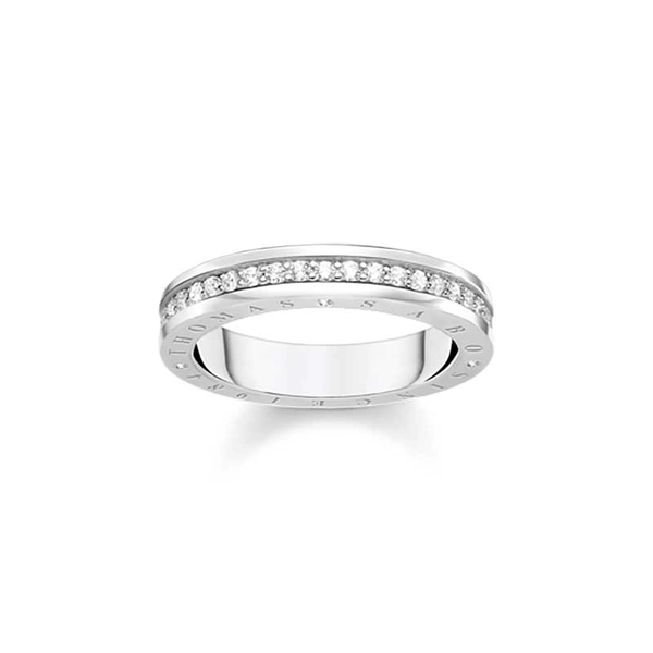Ring mit weißen Steinen Pavé Silber von Thomas Sabo, Schneller Versand - Nordicspectra.de