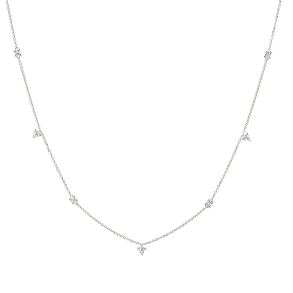Celestia Necklace Silver – elegant halsband i återvunnet silver med gnistrande kubiska zirkoner