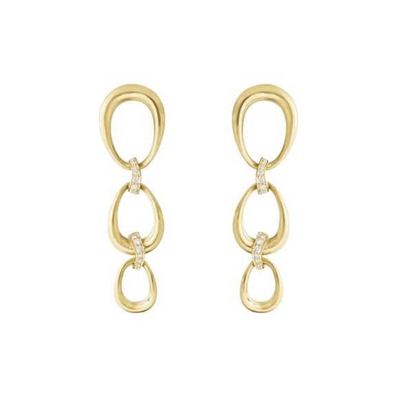 Offspring Linked Earrings Gold & Diamonds - Georg Jensen - Designschmuck mit schnellen und sicheren Lieferungen
