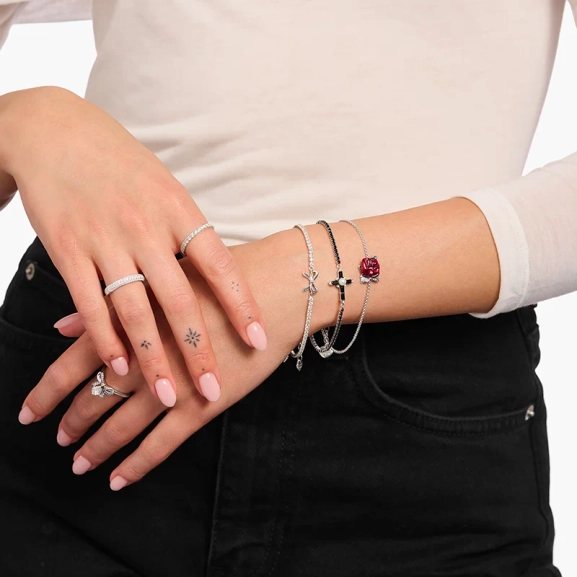 Armband med Röd Ros - Thomas Sabo - Snabb leverans & paketinslagning - Nordic Spectra