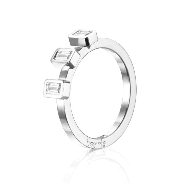 Efva Attling - Baguette Wedding Ring 0.30 ct White Gold