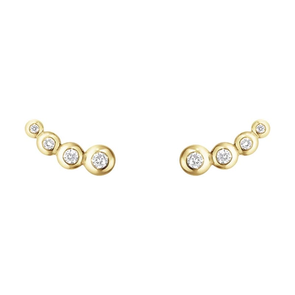 Aurora Örhängen Guld med Diamanter Small - Georg Jensen örhängen - Snabb frakt & paketinslagning - Nordicspectra.se