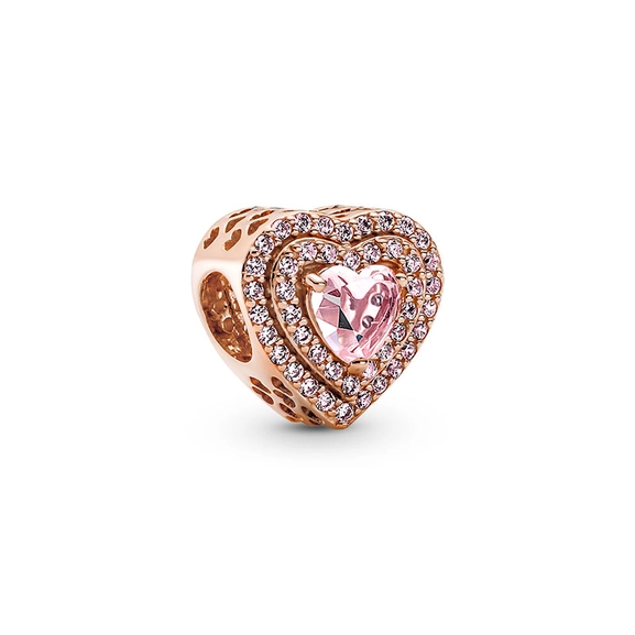 Sparkling Levelled Heart Berlock Rosé - PANDORA - Snabb frakt & paketinslagning - Nordicspectra.se