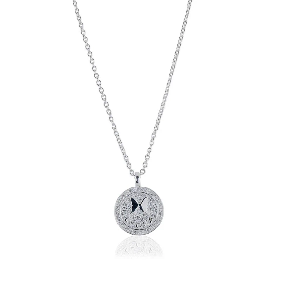 Lycka Halsband i äkta silver med fjäril och cubic zirconia-stenar
