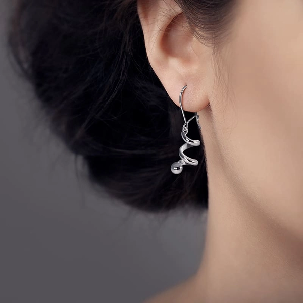 Spin On Earrings Krok White Gold - Nordic Spectra - Suuri valikoima & ilmainen lahjapaketointi - Nordicspectra.fi
