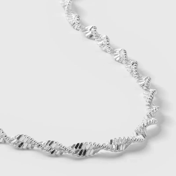 Herringbone Twisted Bracelet Silver i blankt silver