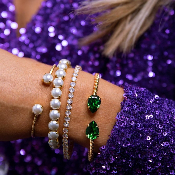 Mini Drop Bracelet Gold Dark Moss Green - Caroline Svedbom - Snabb frakt & paketinslagning - Nordicspectra.se