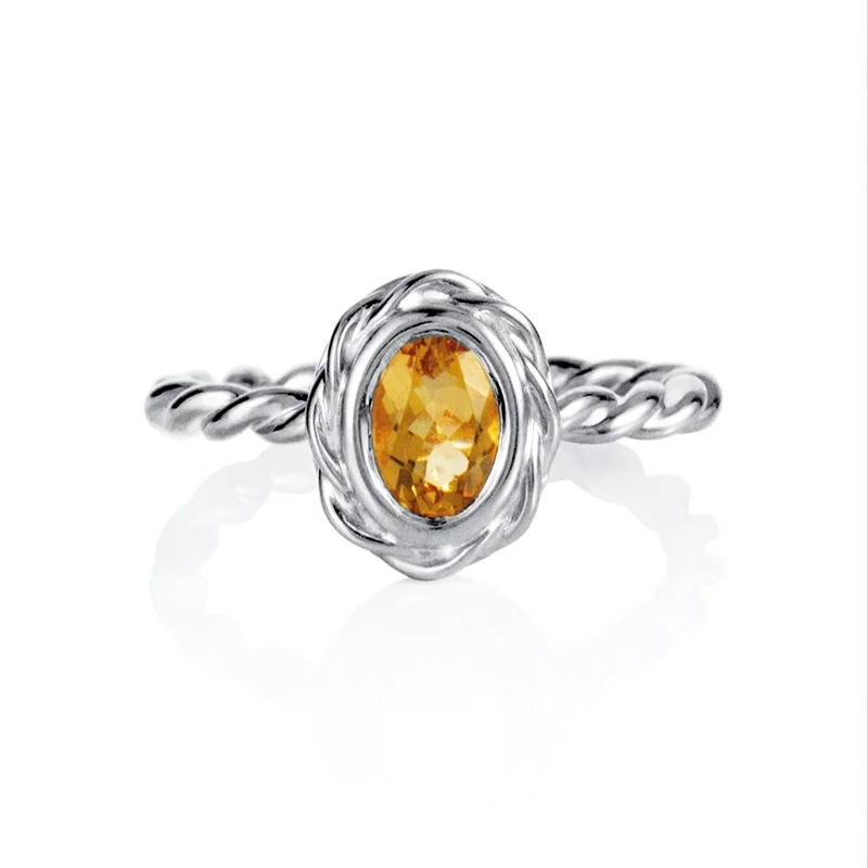 Efva Attling - Wrapped Colour Ring - Citrine White Gold