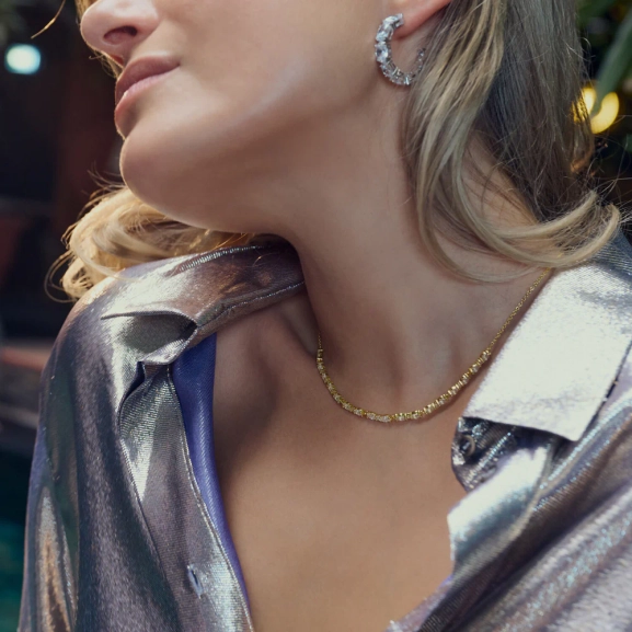 elegant 18K guldpläterat silver med gnistrande Cubic Zirconia-stenar