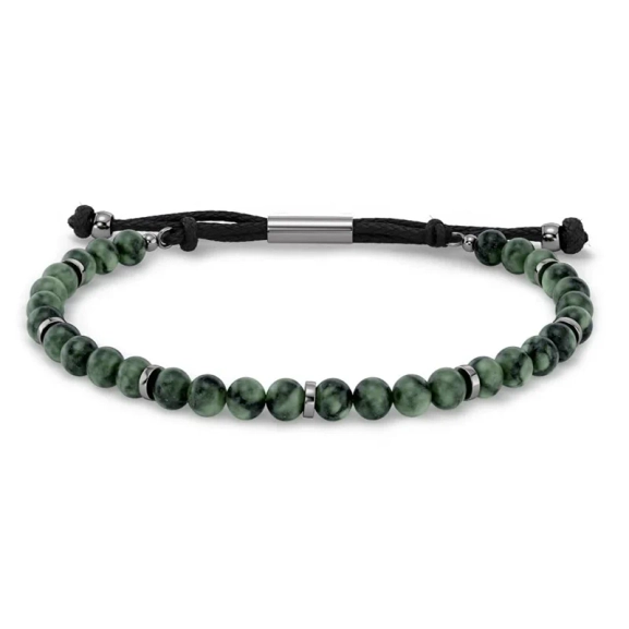 Edblads Dylan herrarmband i gröna Kambaba-jaspisstenar med rostfritt stål och justerbart spänne