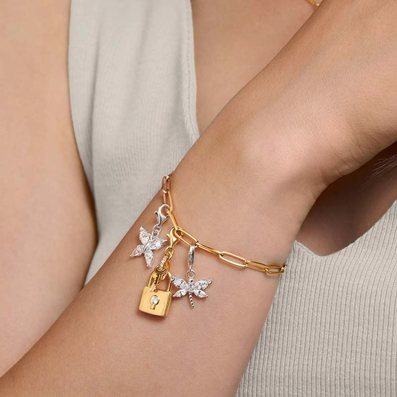 Hänglås med Nyckel Guld Berlock - Thomas Sabo berlock - Snabb frakt & paketinslagning - Nordicspectra.se