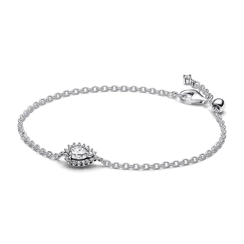 PANDORA – Glittrande Armband med Päronformad Sten
