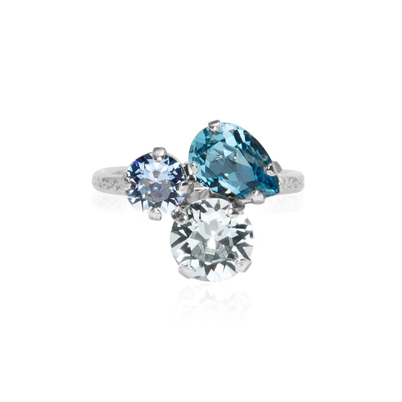 Caroline Svedbom - Colette Ring Rhodium Sea Breeze Combo