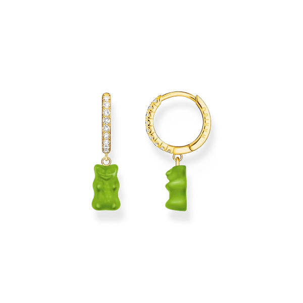 HARIBO Mini Single Creole Green Gummy Bear with Sparkling Stones Gold - Thomas Sabo - Suuri valikoima & ilmainen lahjapaketointi - Nordic Spectra