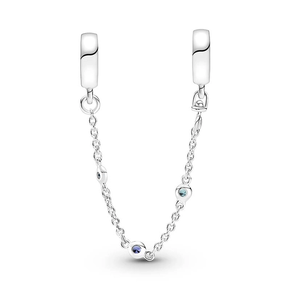 Triple Blue Stone Safety Chain - PANDORA - Snabb frakt & paketinslagning - Nordicspectra.se
