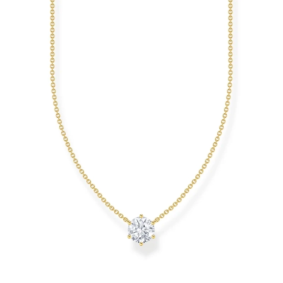 Kette mit weißem Zirkonia-Anhänger vergoldet - Thomas Sabo - Nordic Spectra