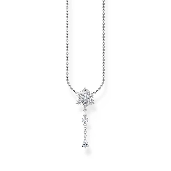 Halsband Snöflinga Vita Stenar Silver - Thomas Sabo berlock - Snabb frakt & paketinslagning - Nordicspectra.se