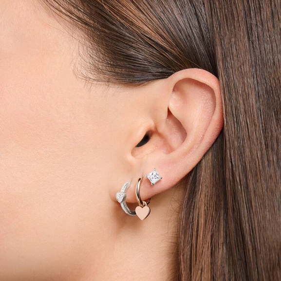Einzel Ohrstecker Weißer Stein Silber von Thomas Sabo, Schneller Versand - Nordicspectra.de