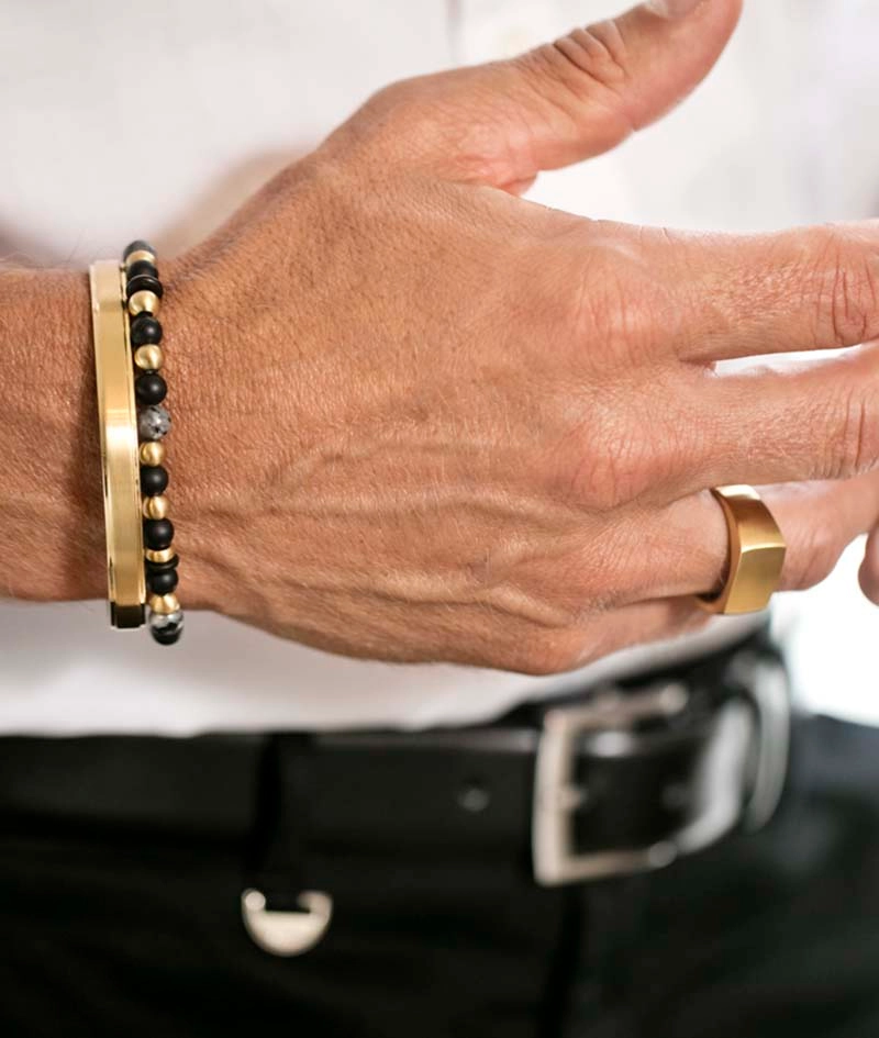EDDIE Armband Svart/Guld - AROCK - Snabb frakt & paketinslagning - Nordicspectra.se