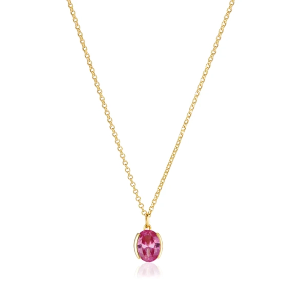 Ellisse Carezza Halsband i rosa guld med gnistrande cubic zirconia