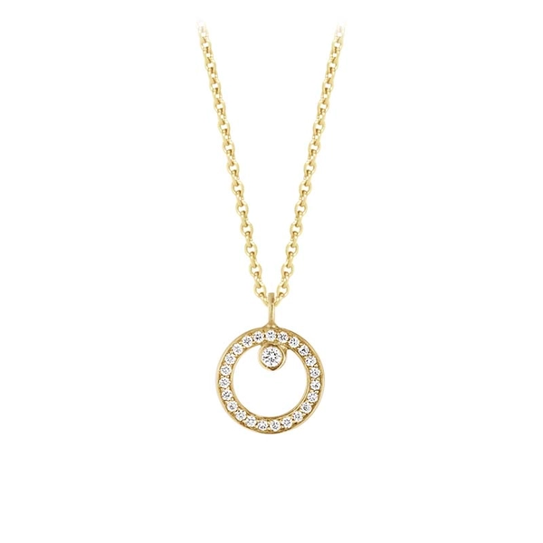 Halo Kette Gold Mit Diamant 0.06 ct von Georg Jensen, Schneller Versand - Nordicspectra.de