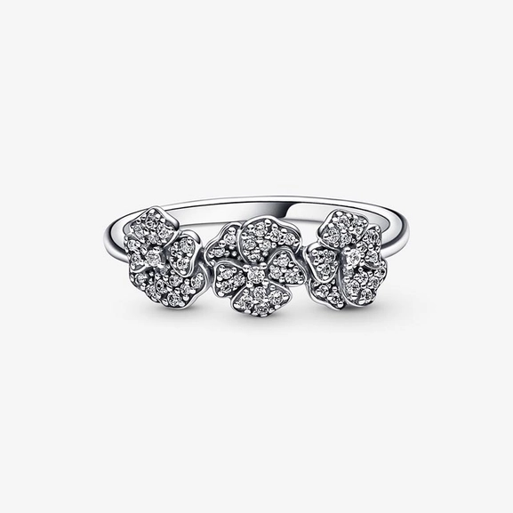 Drei Stiefmütterchen Ring von PANDORA, Schneller Versand - Nordicspectra.de