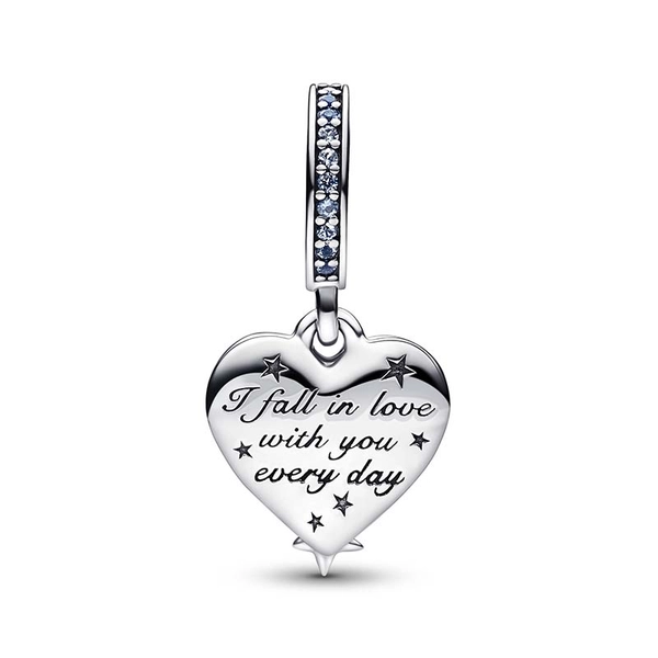 Celestial Shooting Star Heart Double Dangle Charm - PANDORA - Snabb frakt & paketinslagning - Nordicspectra.se