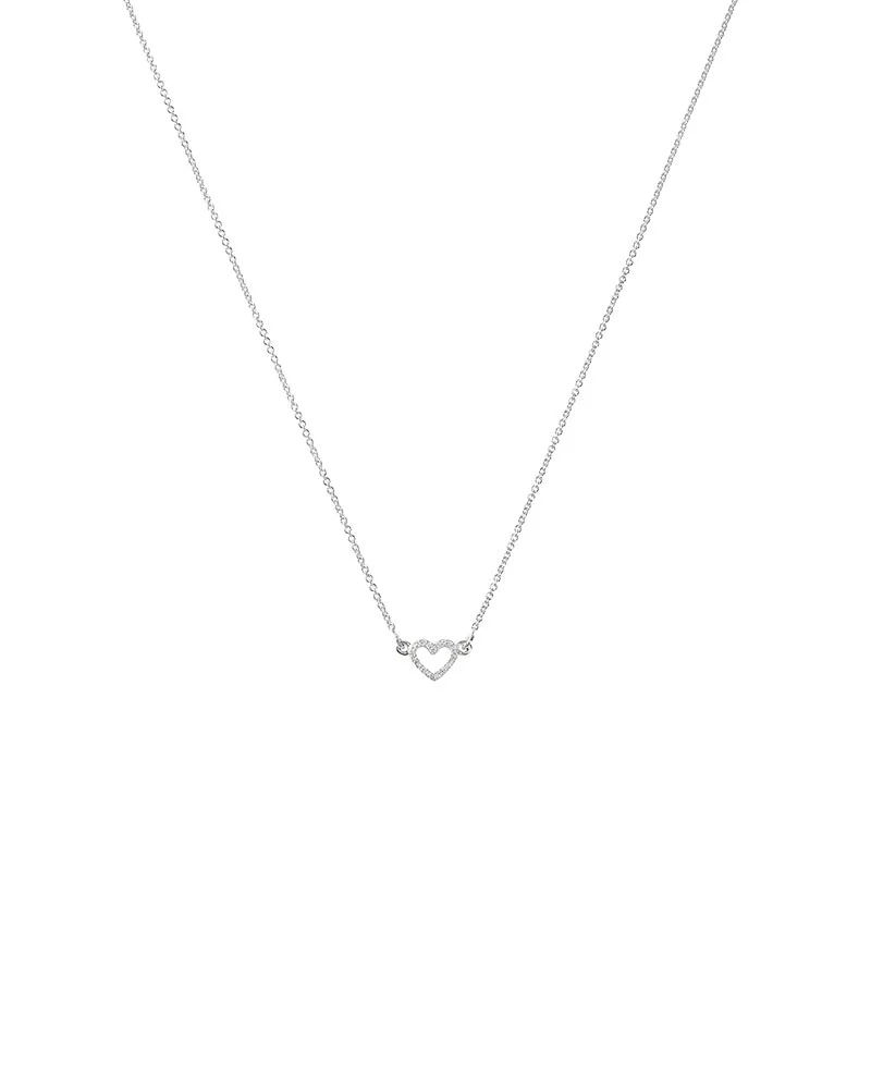 Syster P - Snap Heart Necklace Silver Crystal