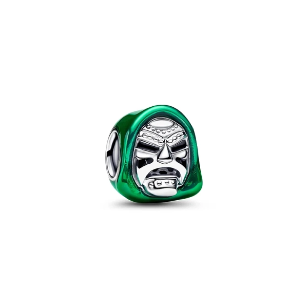Disney Marvel Doctor Doom Maskenanhänger aus Silber mit dunkelgrüner und schwarzer Emaille