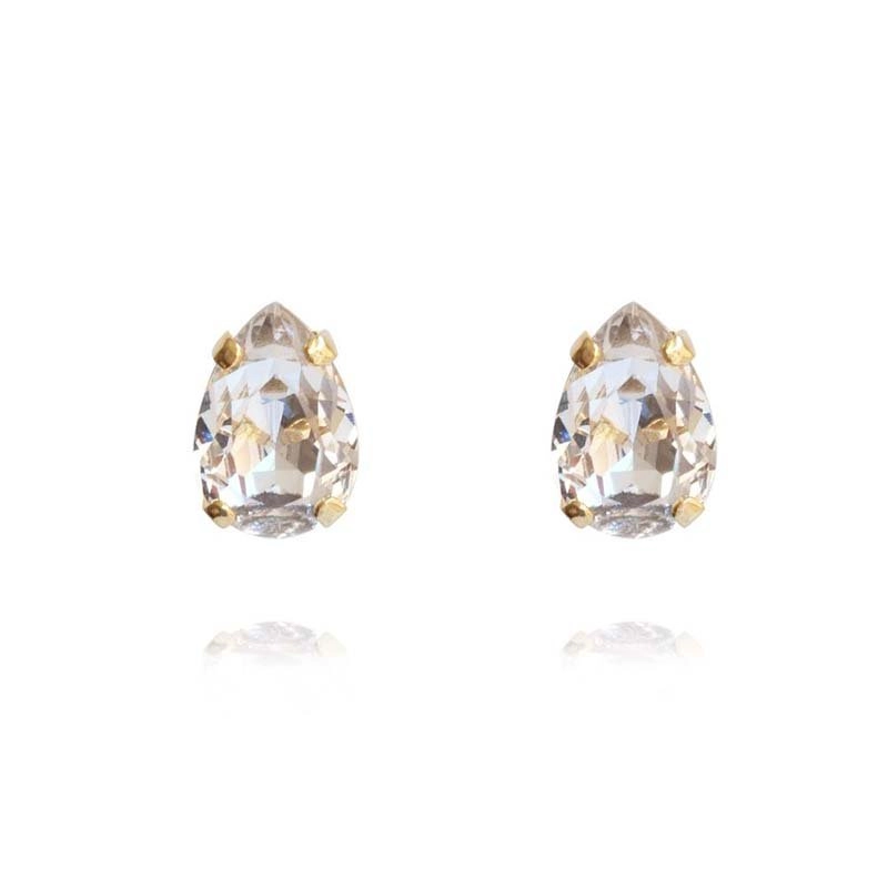 Caroline Svedbom - Petite Drop Stud Earrings Gold Crystal