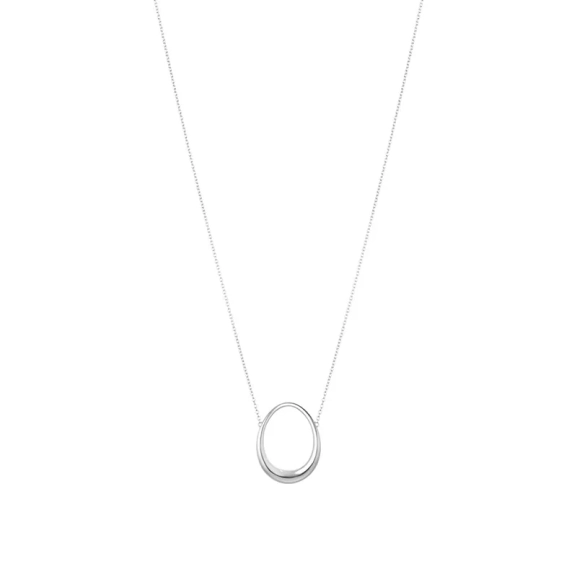 Offspring Anhänger Medium aus Silber mit zwei miteinander verbundenen Formen und polierter Oberfläche von Georg Jensen.