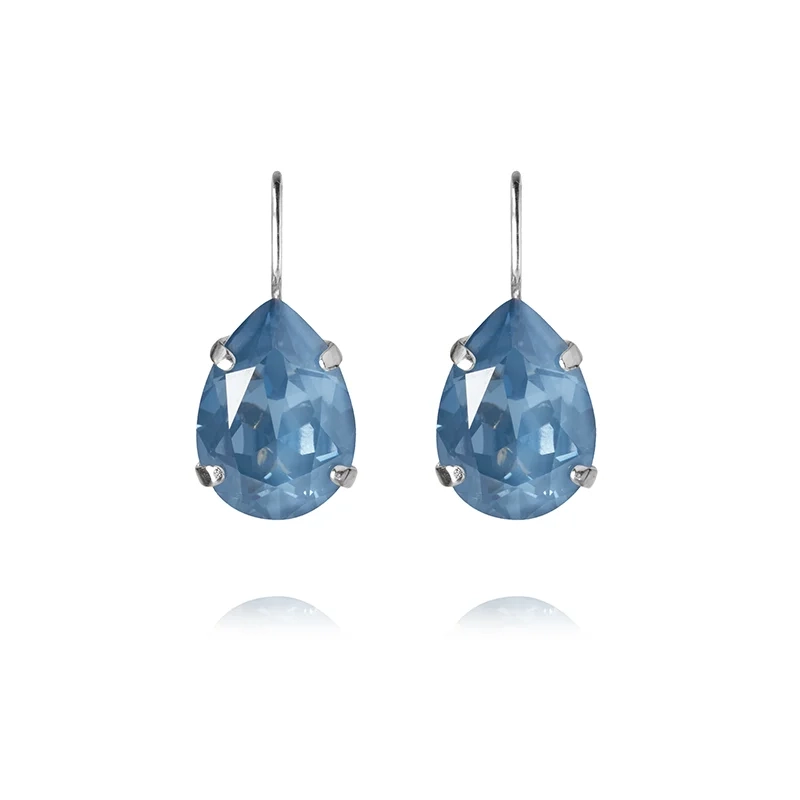 Caroline Svedbom - Mini Drop Clasp Earrings Rhodium Denim Ignite