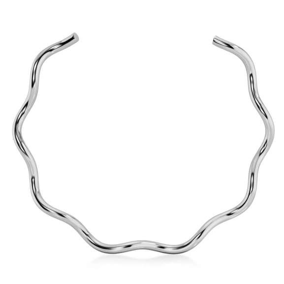 Elegant halsband i blankt rostfritt stål med spiralform från Edblad