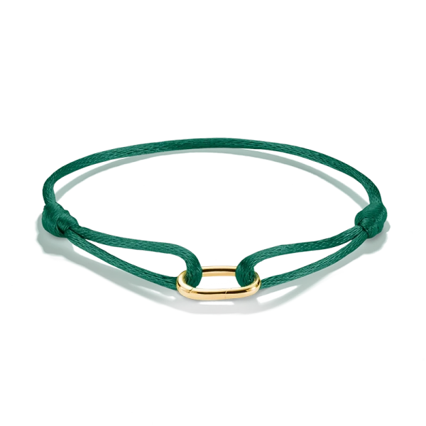 CC Connect Textilarmband Grön Guld från Thomas Sabo